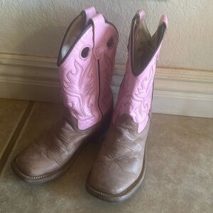Old West Pink Cowgirl Boots size 13.5